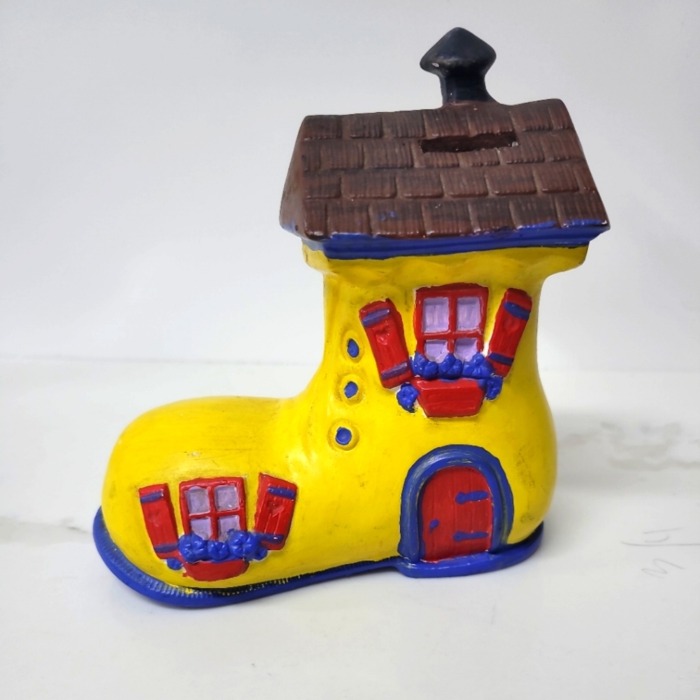 Vintage Boot House Old Lady Shoe Piggy Bank